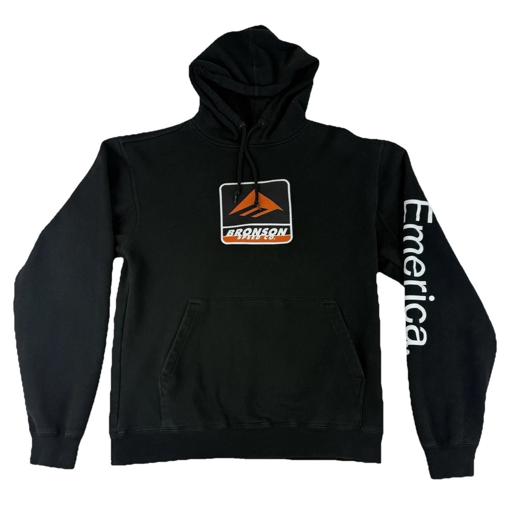 Emerica Hoodie Mens Medium Pullover Skateboard Bronson Speed Sweatshirt Black‎